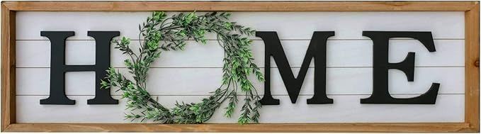 Paris Loft Wooden Framed Home Plaque with Green Wreath for The O|Housewarming Home Decor,Large Fa... | Amazon (US)