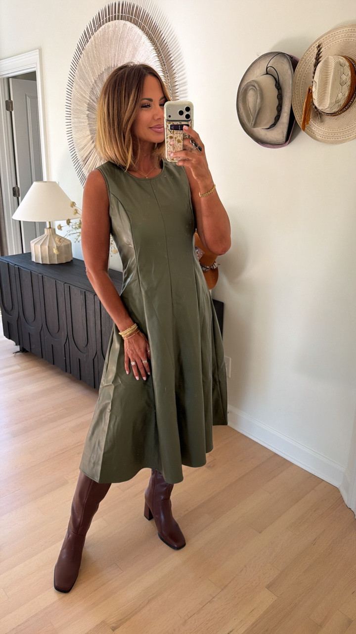 amazon faux leather dress and boots ♥️

#LTKootd #LTKSaleAlert #LTKBeauty