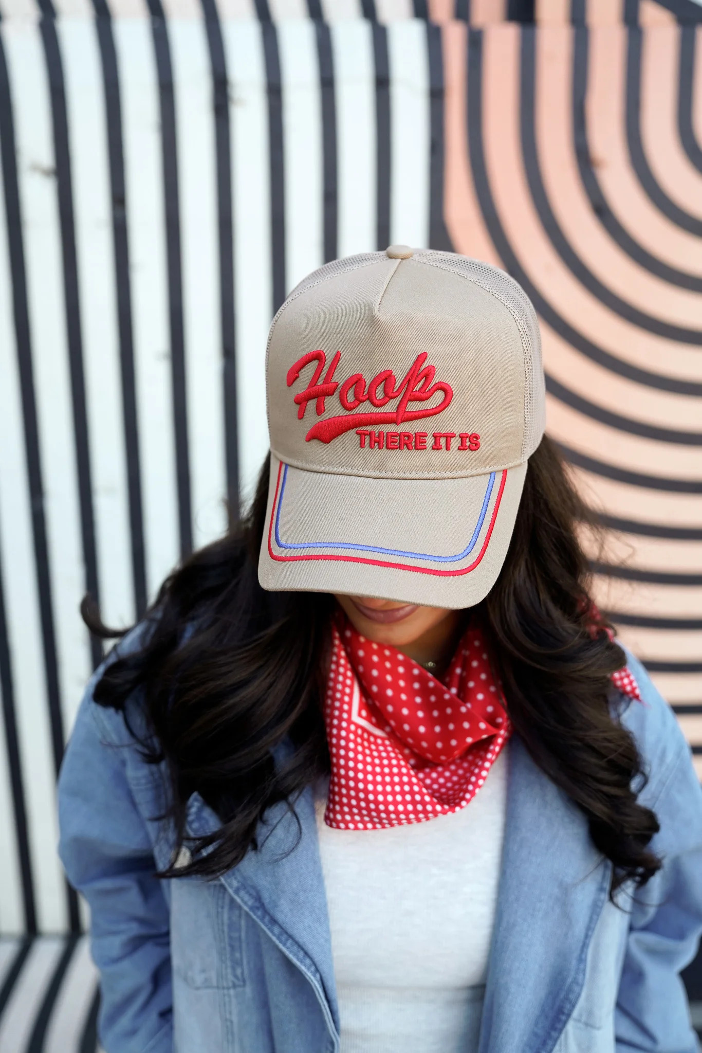 Hoop there it is - Tan Vintage Trucker Hat | KenzKustomz