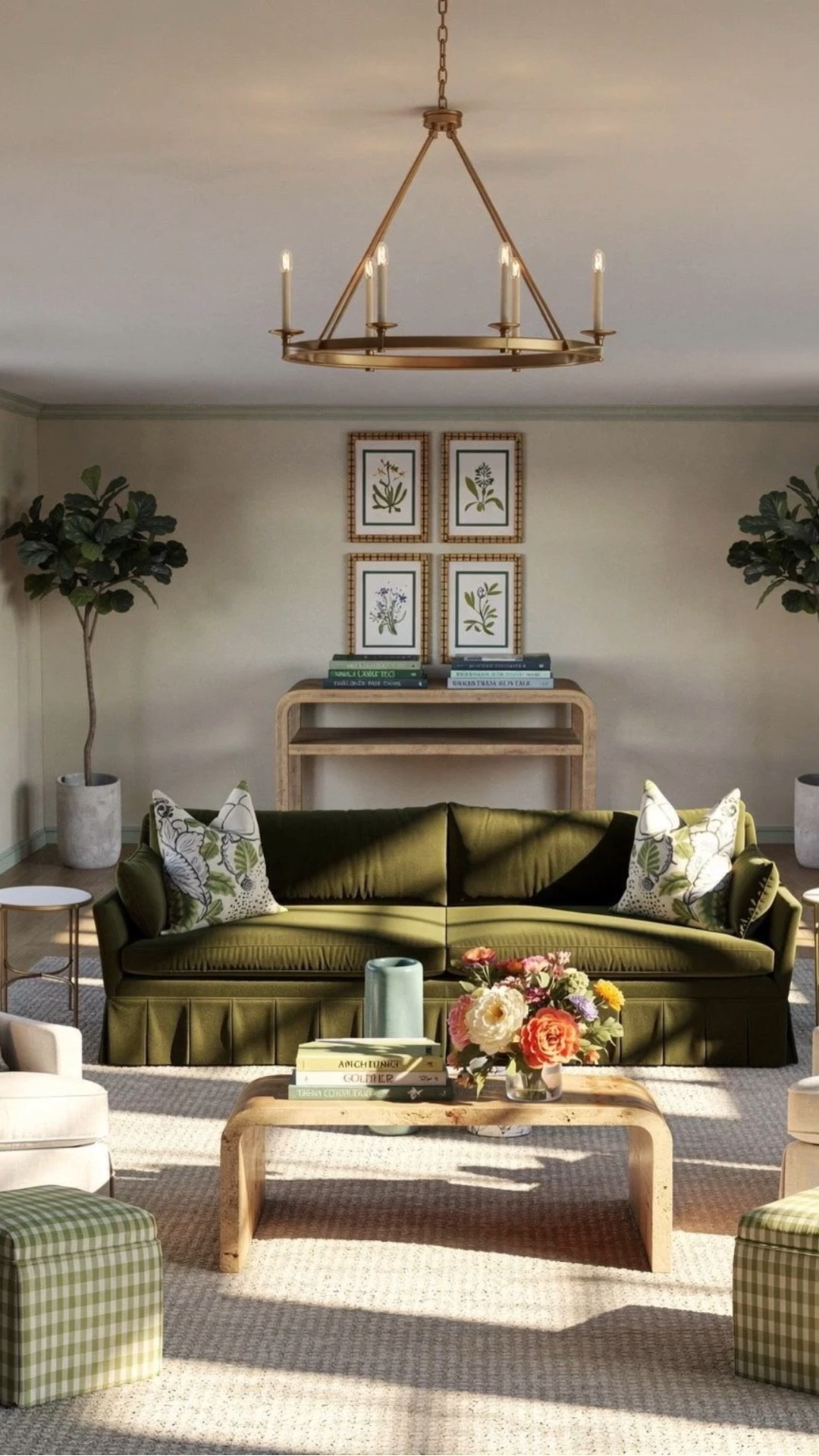 A gorgeous green and cream living room render! Living room inspo 

#LTKSaleAlert #LTKHome #LTKdayinmylife