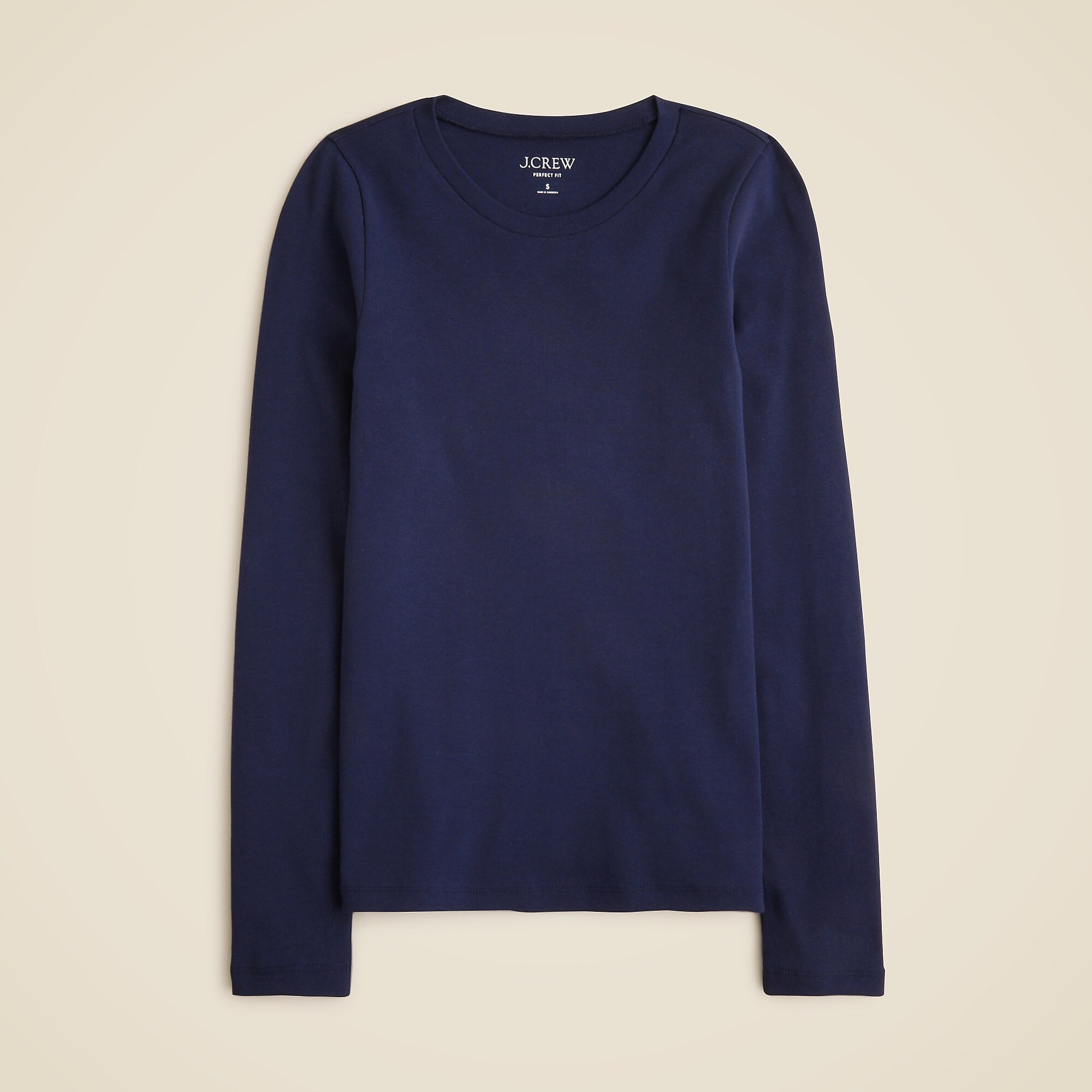 Perfect-fit long-sleeve crewneck T-shirt | J. Crew US