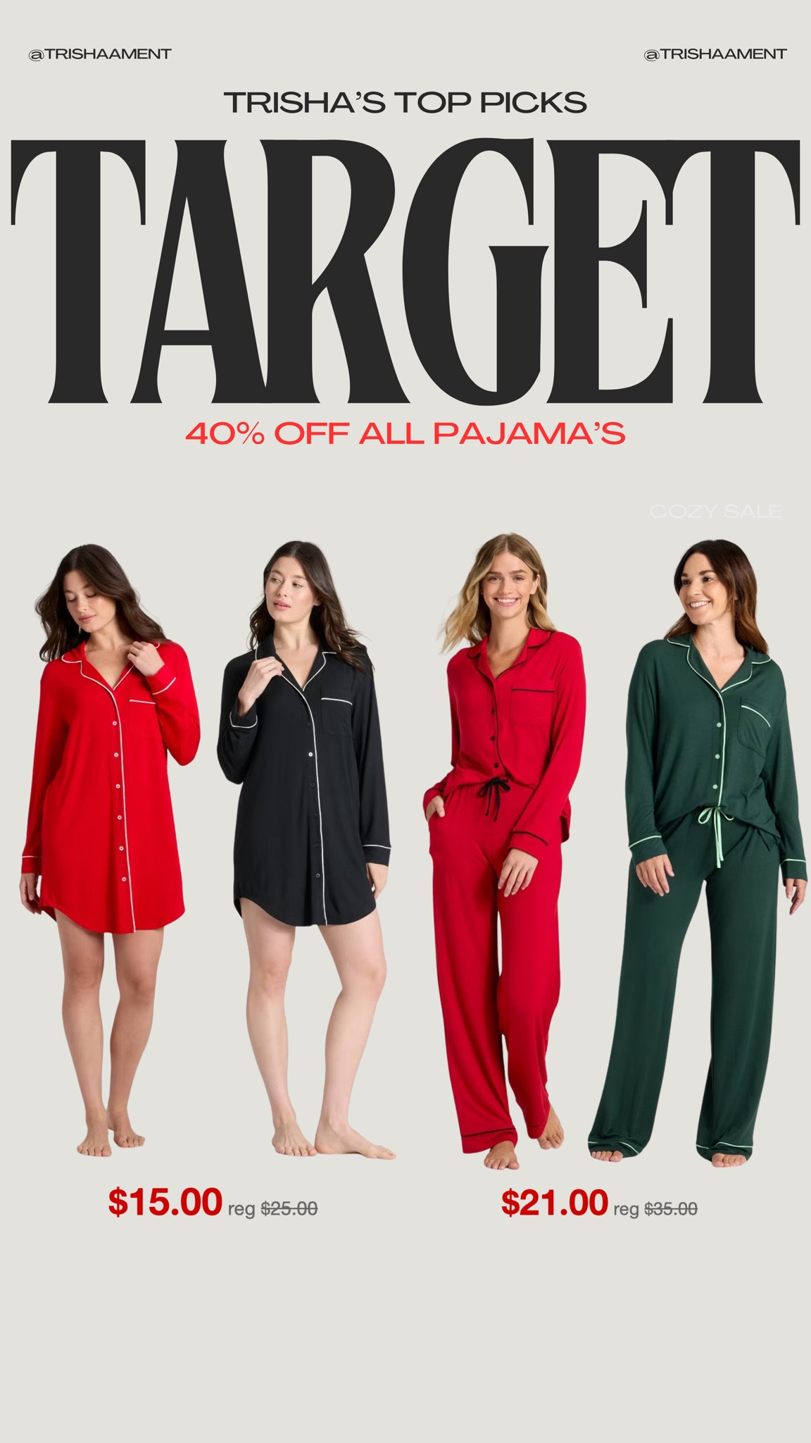 My all time favorite pajamas are 40% off right now at Target! If you are an expecting mom, the night gowns are a MUST! So perfect for nursing/breastfeeding. 

#postpartum #bump #maternityy

#LTKMidsize #LTKBump #LTKSaleAlert