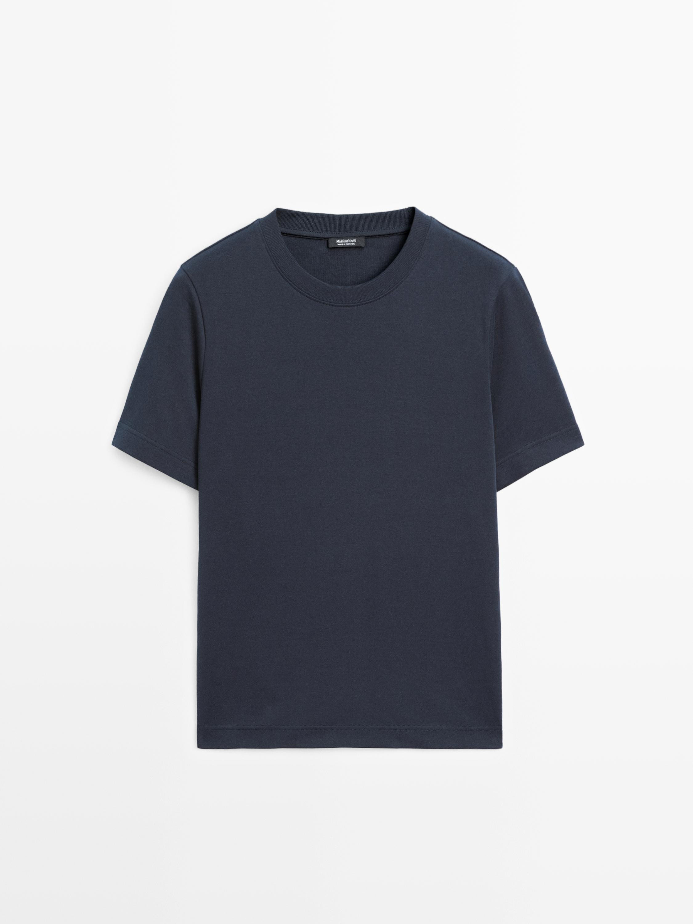 100% cotton interlock crew neck T-shirt | Massimo Dutti UK