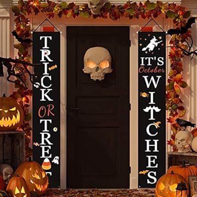 Dazonge Halloween Decorations Outdoor | Trick or Treat & It's October Witches Halloween Signs for... | Amazon (US)