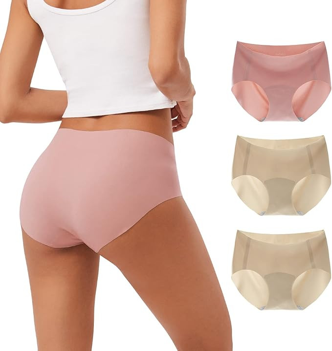 INNERSY Women's Seamless No Show Hipster Panties Invisible Light Underwear 3-Pack | Amazon (US)