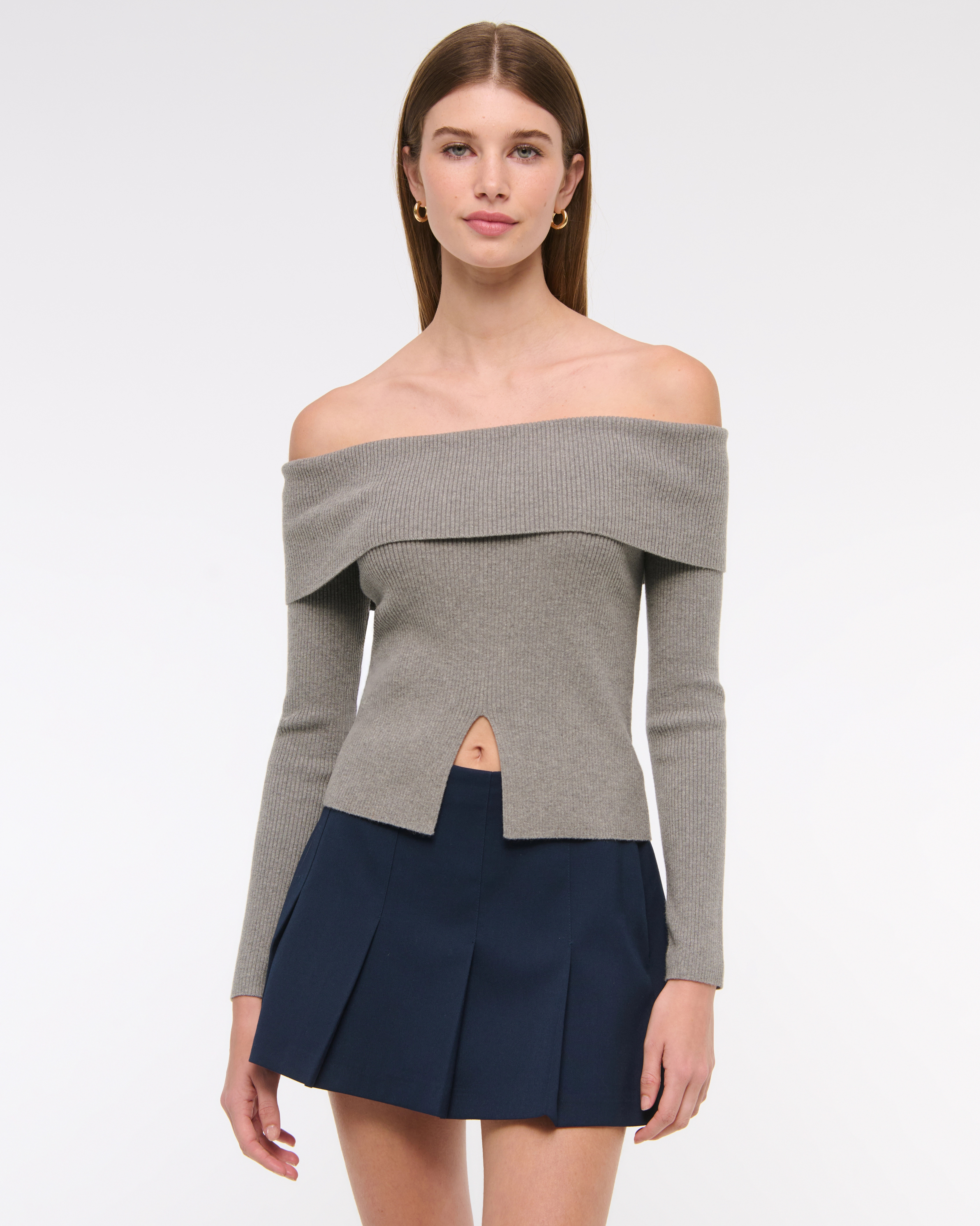 Mid Rise Pleated Mini Skort | Abercrombie & Fitch (US)