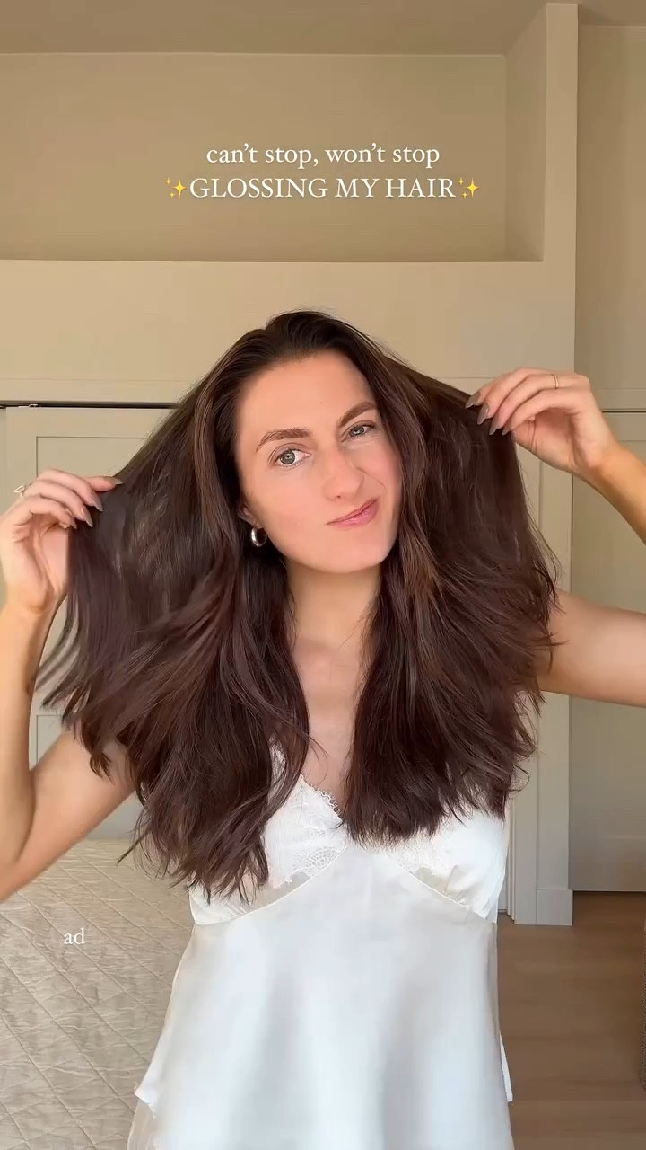 the oribe mirror rinse glass treatment and my satin pjs! 

this mirror glass treatment is insane. it’s first gloss treatment i see noticeable results in immediately after i use it. highly recommend! 

the exact top is linked and it’s matching shorts (my exact shorts here are sold out) 

#oribe #sephora #glasshair #hairgloss #shinyhair #hairtutorial #satinpjs #pjset #abercrombie #abercrombieset 

#LTKVideo #LTKBeauty #LTKFindsUnder100