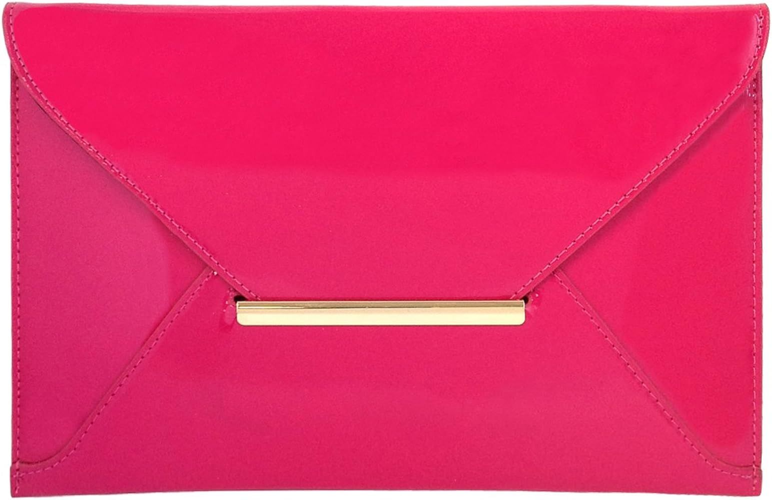 Faux Patent Leather Envelope Candy Clutch Bag | Amazon (US)