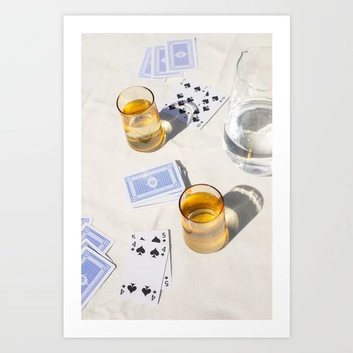 Playing a Game of Cards | Summer Sunshine Outside Games Photography Art Print Art Print | Society6