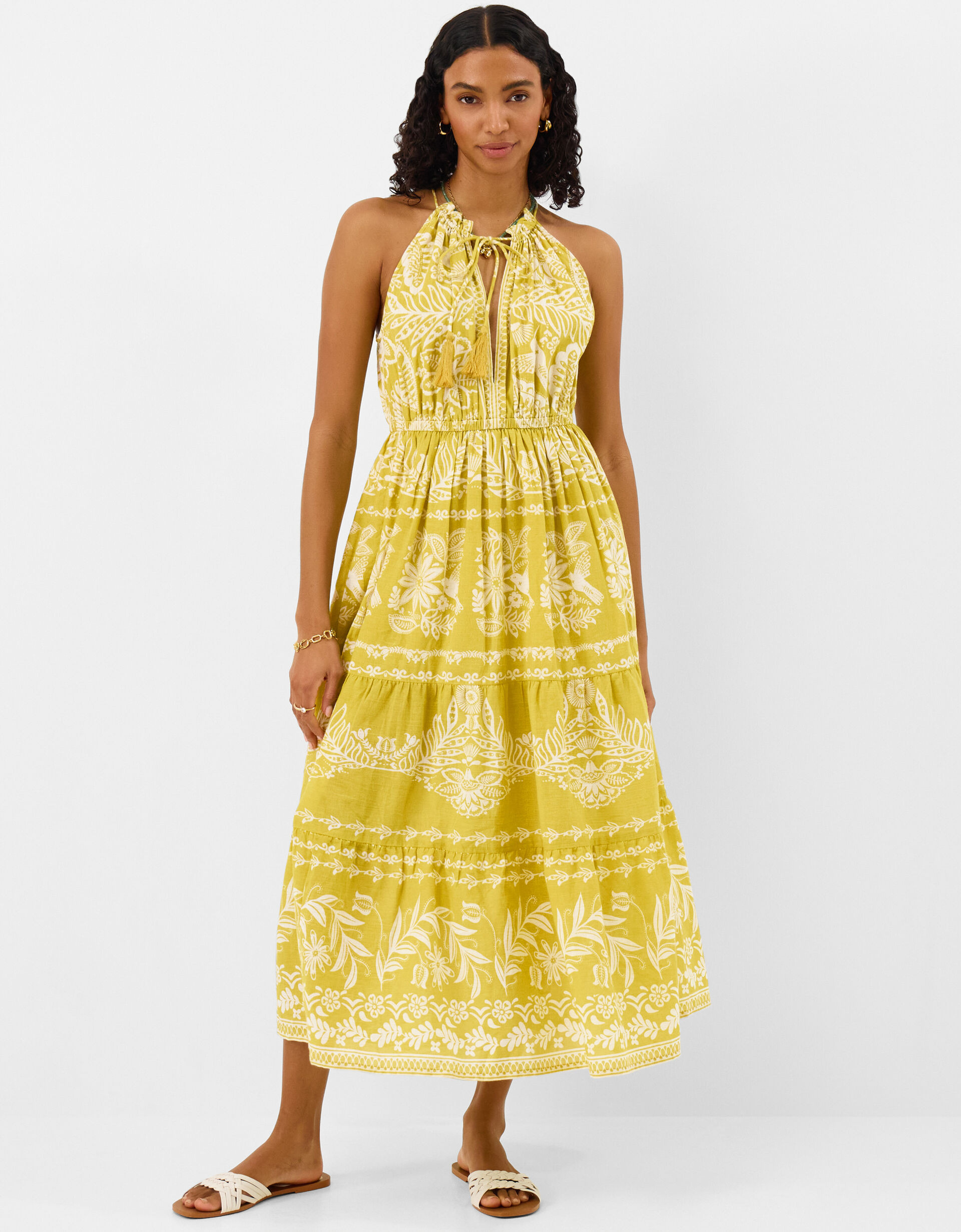 Floral Halter Neck Midi Dress Green | Accessorize (Global)