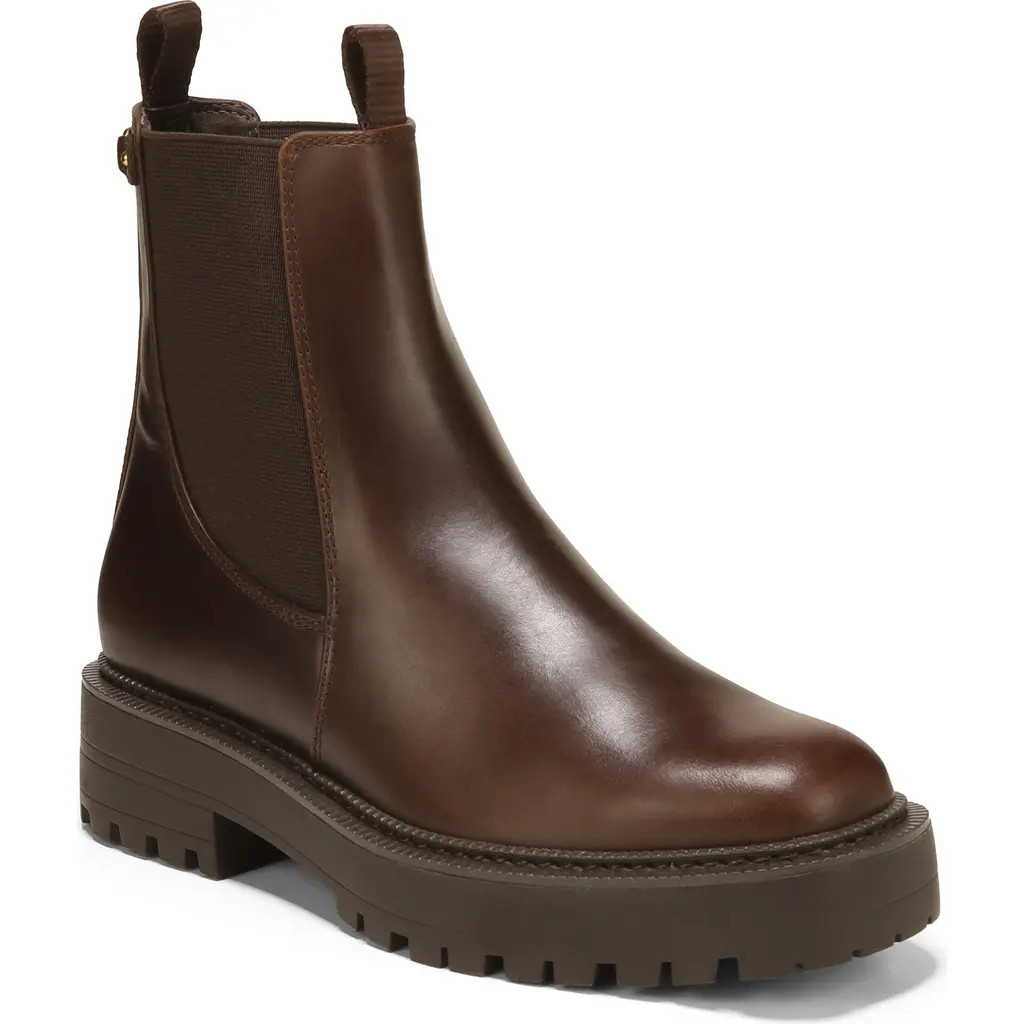 Sam Edelman Laguna Waterproof Lug Sole Chelsea Boot - Wide Width Available in Walnut at Nordstrom, Size 9.5 | Nordstrom
