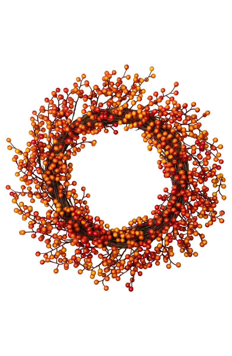 Northlight Artificial Berries Fall Harvest Twig Wreath - 18" - Orange | Nordstrom | Nordstrom