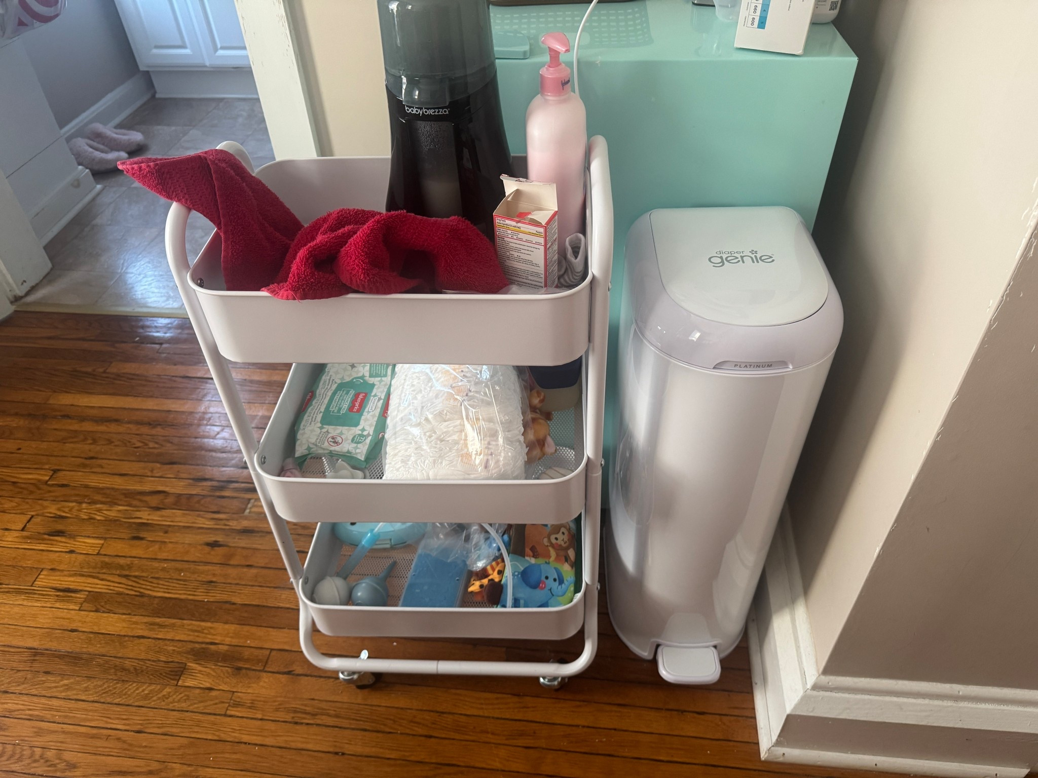 Organizing your baby stuff is so much easier with this cart organizer that you can take around the house! Also the diaper genie has been a life saver with diaper changes and preventing any smells!

#LTKHome #LTKSaleAlert #LTKBaby