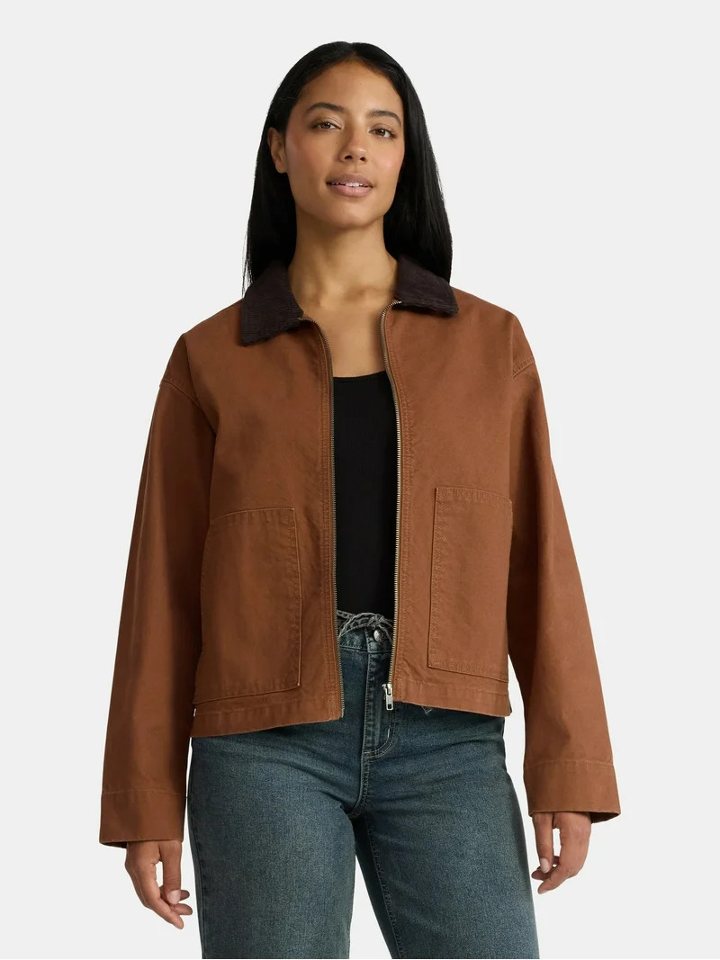 Madden NYC Women's Cotton Canvas Utility Jacket, Sizes XXS-XXL | Walmart (US)