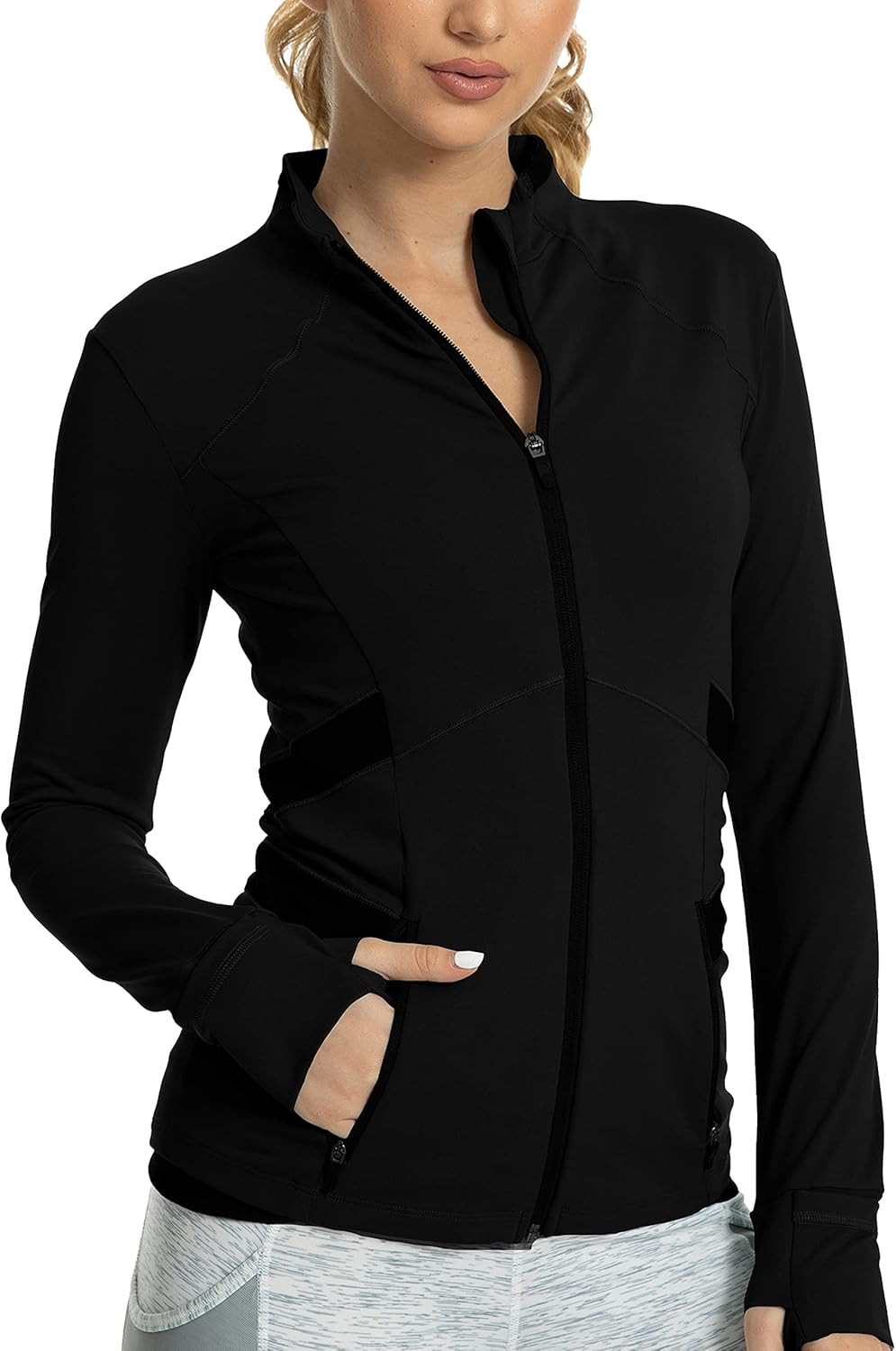 QUEENIEKE Women's Sports Jacket Slim Fit Running Jacket Cottony-Soft Handfeel 60927 | Amazon (US)