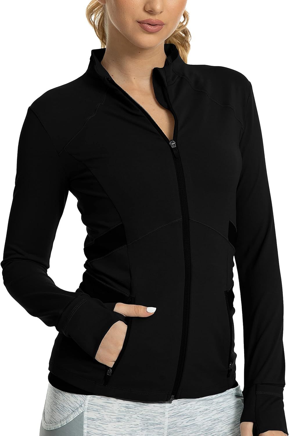 QUEENIEKE Women's Sports Jacket Slim Fit Running Jacket Cottony-Soft Handfeel 60927 | Amazon (US)