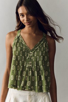 Trina Pintuck Sleeveless Swing Top | Anthropologie (US)