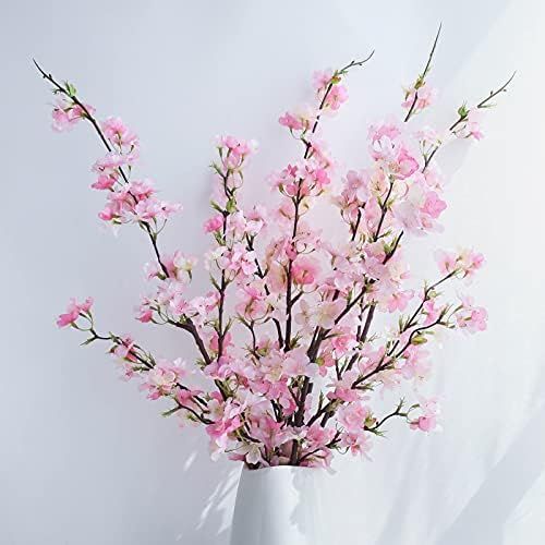 YIBELAAT Cherry Blossom Decor Artificial Cherry Blossom Artificial Flowers Tree Branches Stems Tall  | Amazon (US)