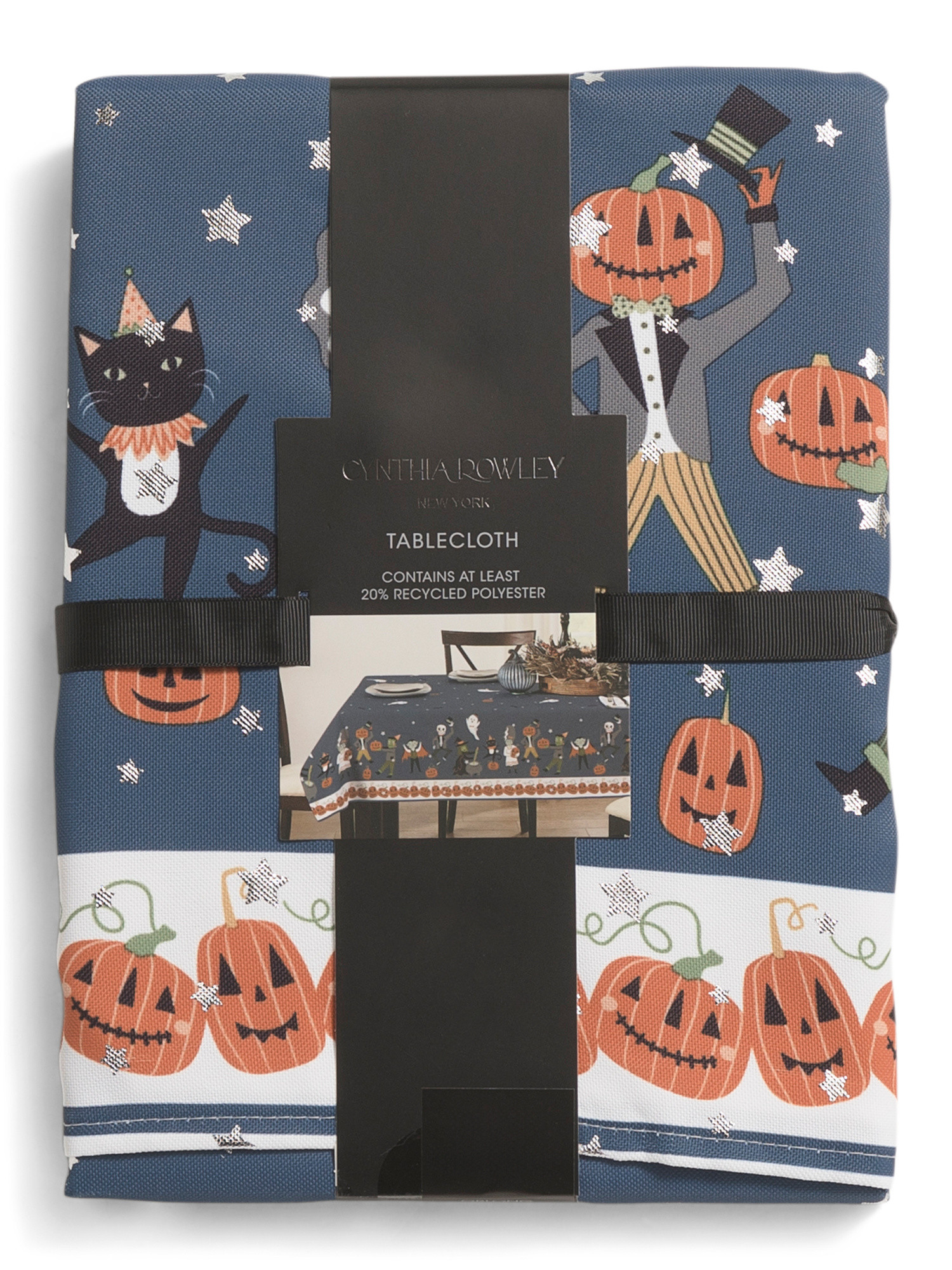 Retro Freddy Halloween Border Allover Stars Tablecloth | TJ Maxx