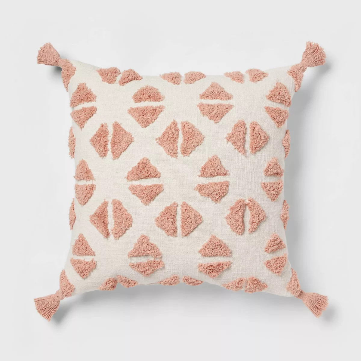 18"x18" Boho Tufted Diamond Square Decorative Pillow Ivory/Bronze - Threshold™ | Target