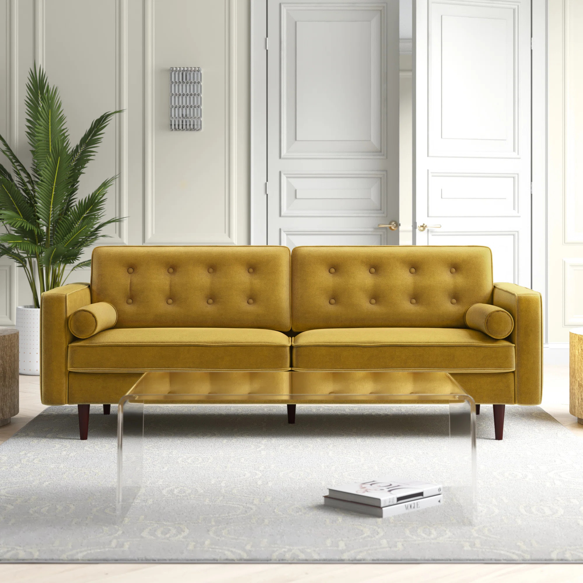 Ansonia 85" Velvet Square Arm Sofa | Wayfair North America