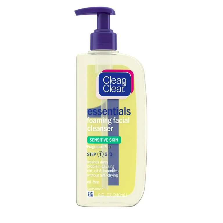 Clean & Clear Essentials Foaming Face Wash for Sensitive Skin 8 fl. oz | Walmart (US)