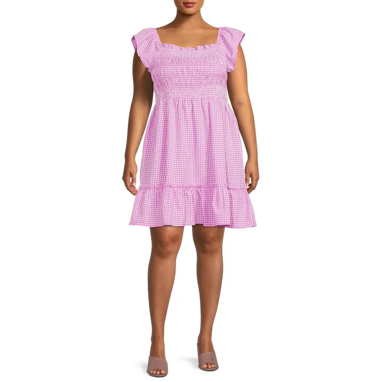 Terra & Sky Women's Plus Size Smocked Ruffle Hem Dress | Walmart (US)