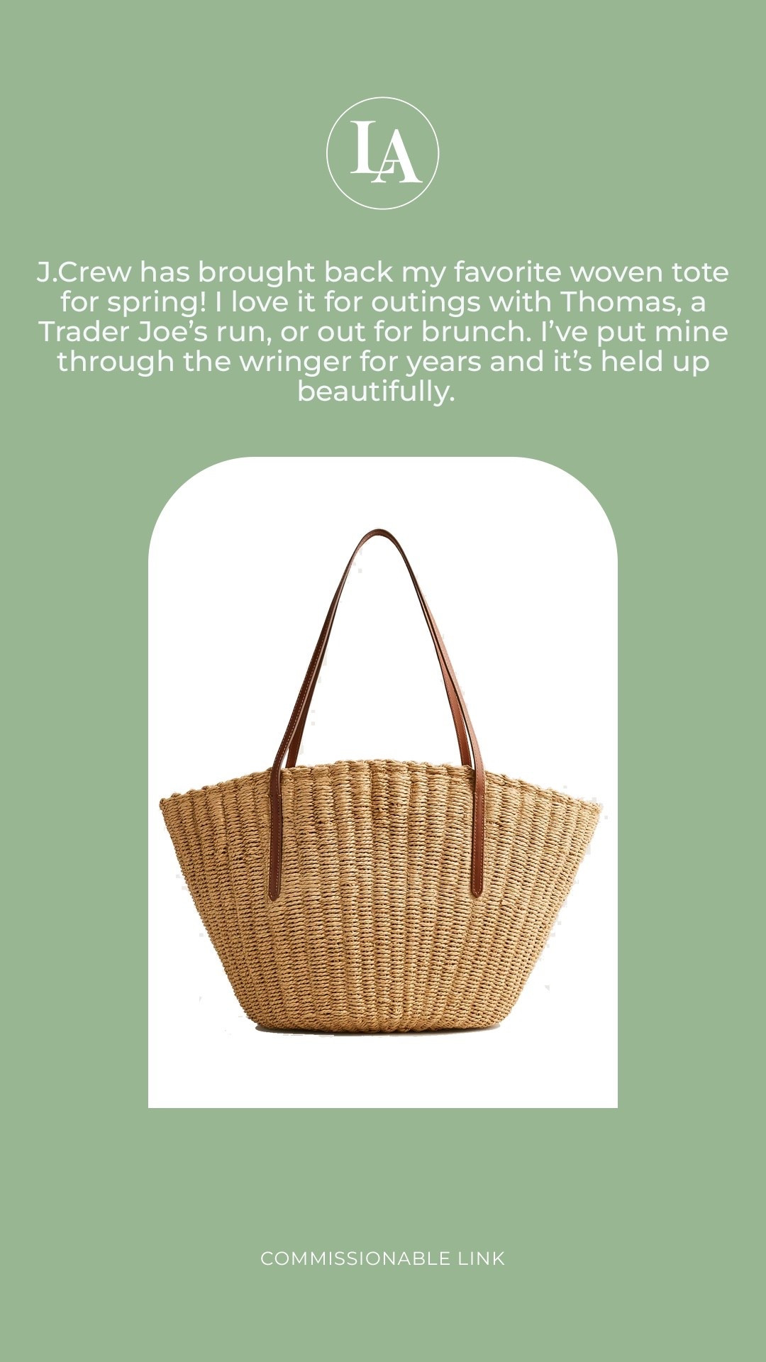 J.Crew Comp Woven Straw Tote 