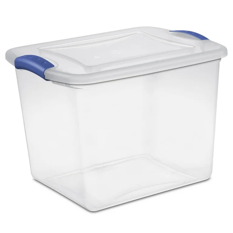 Sterilite 27 Quart Medium Latching Storage Bin, Clear Plastic Stoarge Conatiner with Latch Lid, B... | Walmart (US)