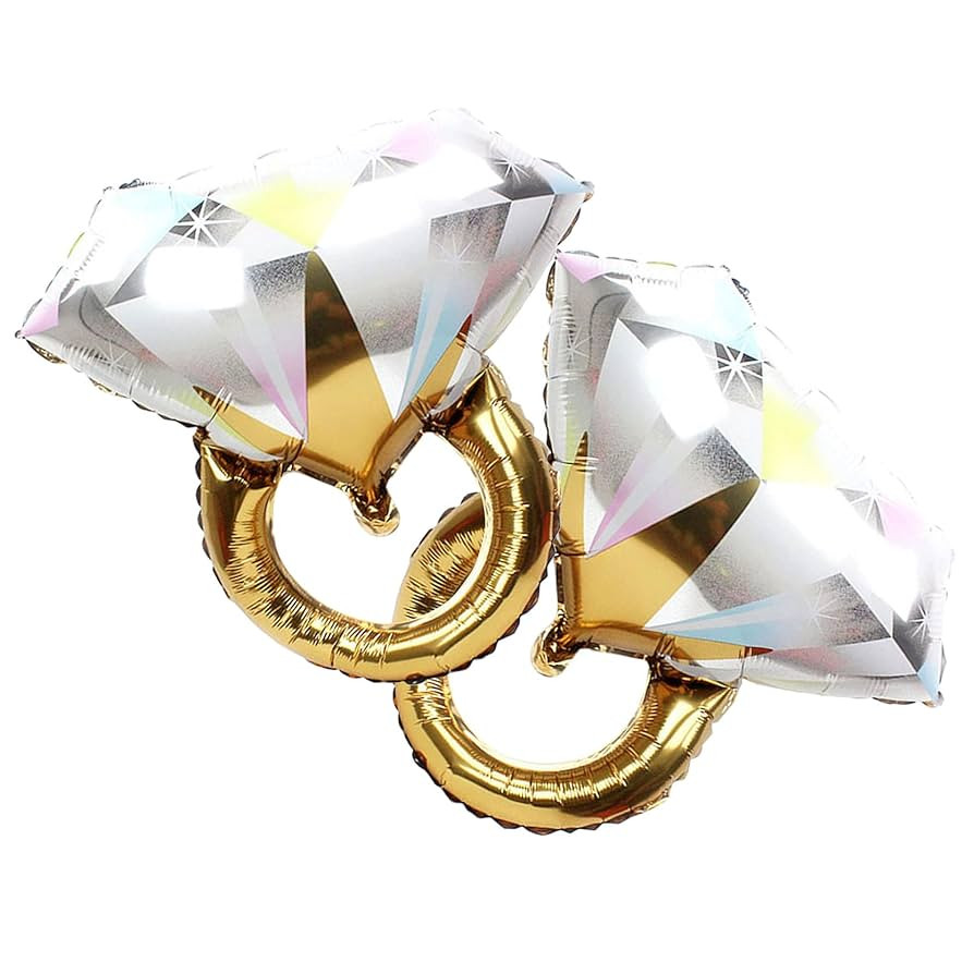 2Pcs Diamond Ring Aluminum Balloon,Wedding Bridal Shower Marriage Engagement Party Supplies | Amazon (US)