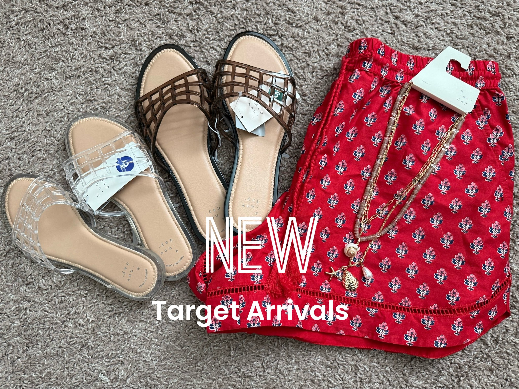 New Target Arrivals, Target sandals, jelly shoes, look for less, red white & blue, Americana x Target, Summer accessories, shell necklace, Target style, Target finds

#LTKSeasonal #LTKmomlife #LTKootd