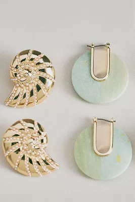 Half & Half Colored Hoop Earrings | Anthropologie (US)