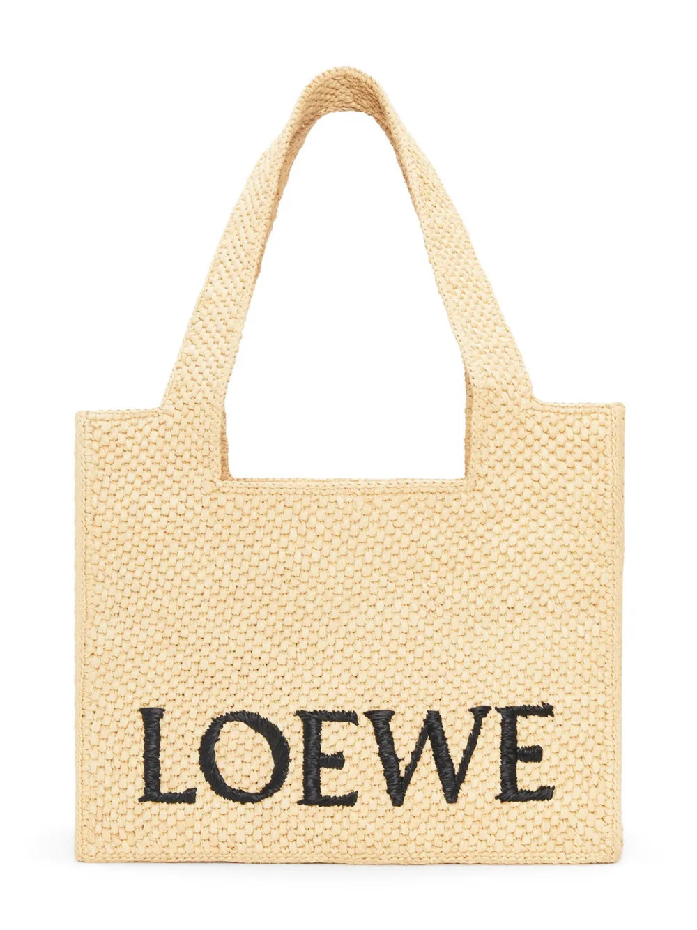 LOEWE Medium LOEWE Font Tote in raffia - Neutrals | Farfetch Global
