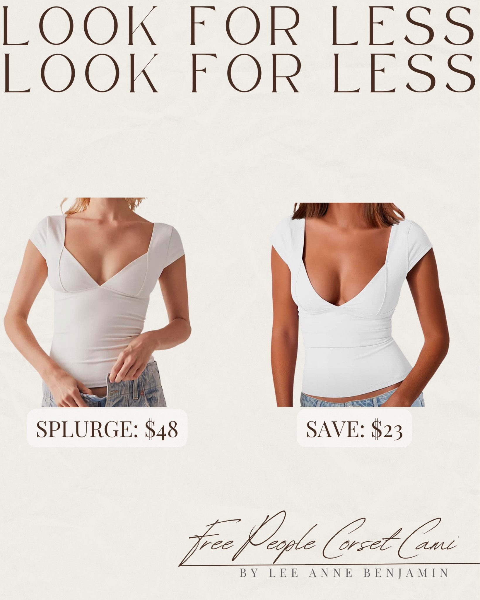 Look for less Free People corset cami! 

Lee Anne Benjamin 🤍

#LTKstyletip #LTKunder50 #LTKsalealert