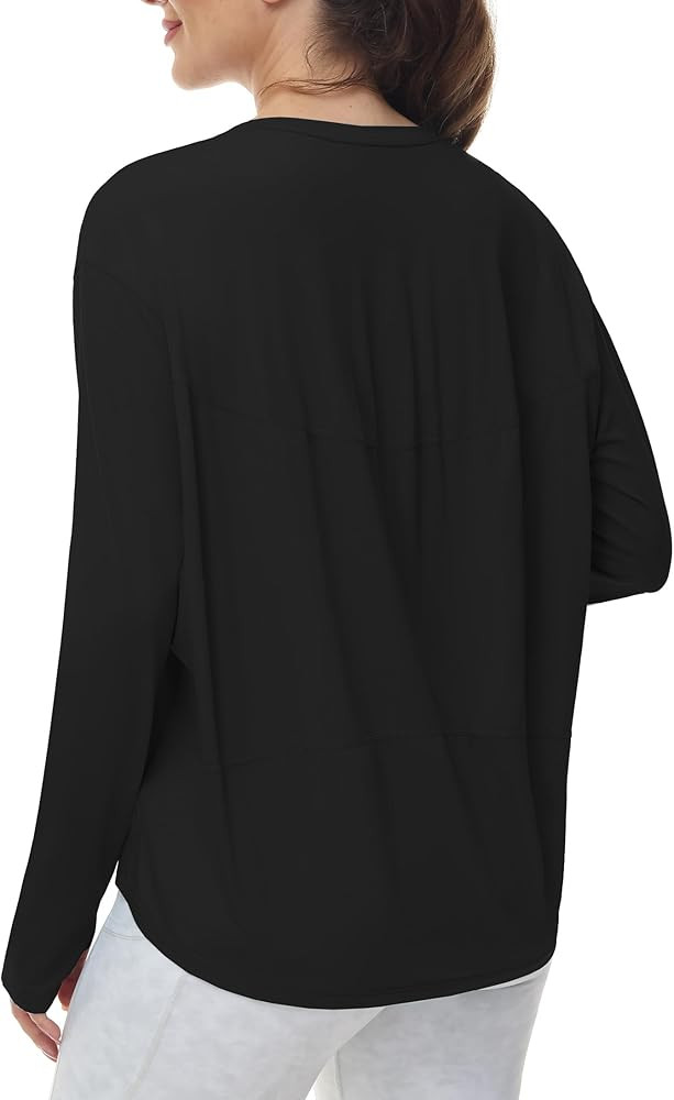 THE GYM PEOPLE Women's Long Sleeve Workout Shirts Back Loose Fit Running Tee Tops with Thumb Hole | Amazon (US)