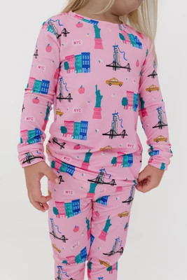 Pink Big Apple Dreams Two Piece Set | In My Jammers