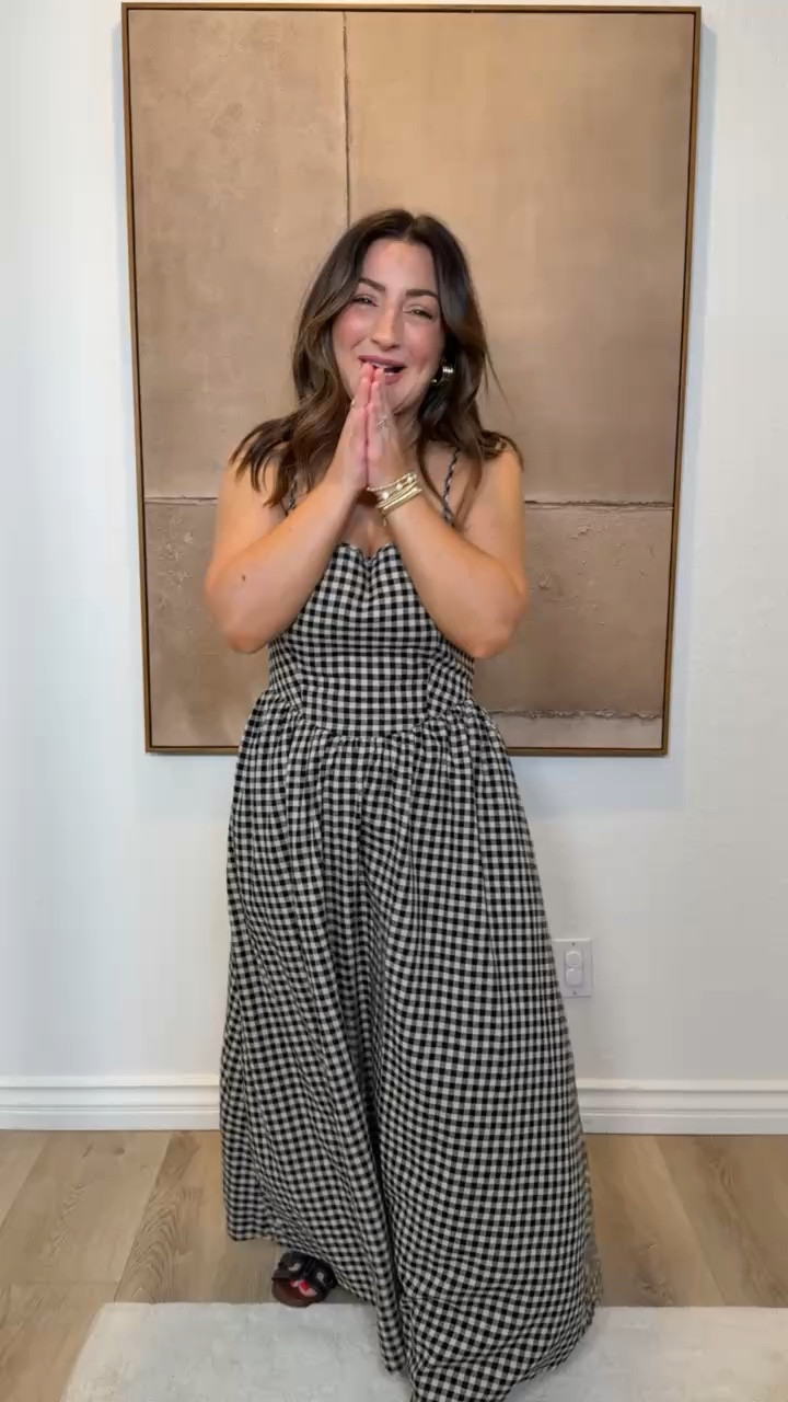 This black gingham drop-waist maxi is one of my favorites! It has spaghetti straps, a smocked back, and a relaxed silhouette!

Super lightweight and will layer beautifully into fall with a denim jacket or cardigan

Wearing: Small Petite 
Height: 5’0” | Weight: 140 lbs 

#LTKStyleTip #LTKPetite #LTKSaleAlert