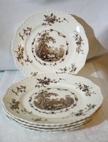 Mason's Watteau Ironstone Brown Transferware Salad Plate 8.75" Set of 4  | eBay | eBay US