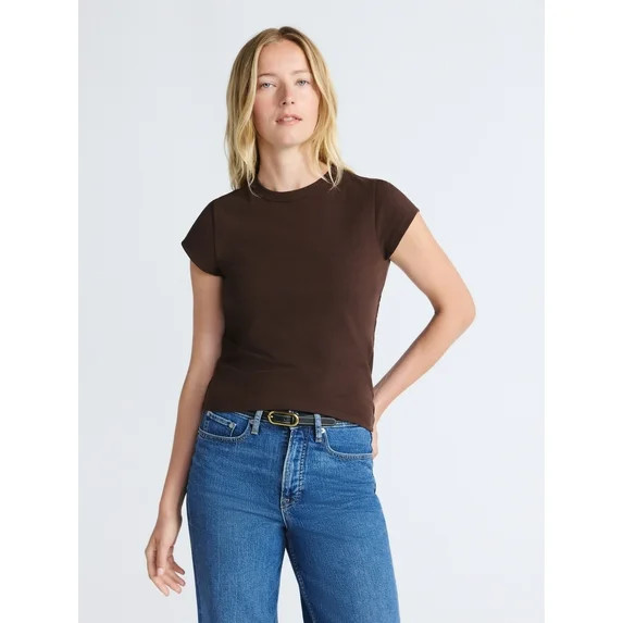 Free Assembly Women's and Women's Plus Cap Sleeve Tee, Sizes XS-4X - Walmart.com | Walmart (US)