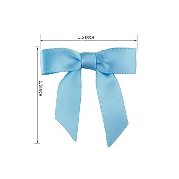 7Rainbows 50pcs Boutique 1.5" Light Blue Satin Ribbon Mini Bows for Craft Sewing Scrapbooking Wed... | Amazon (US)
