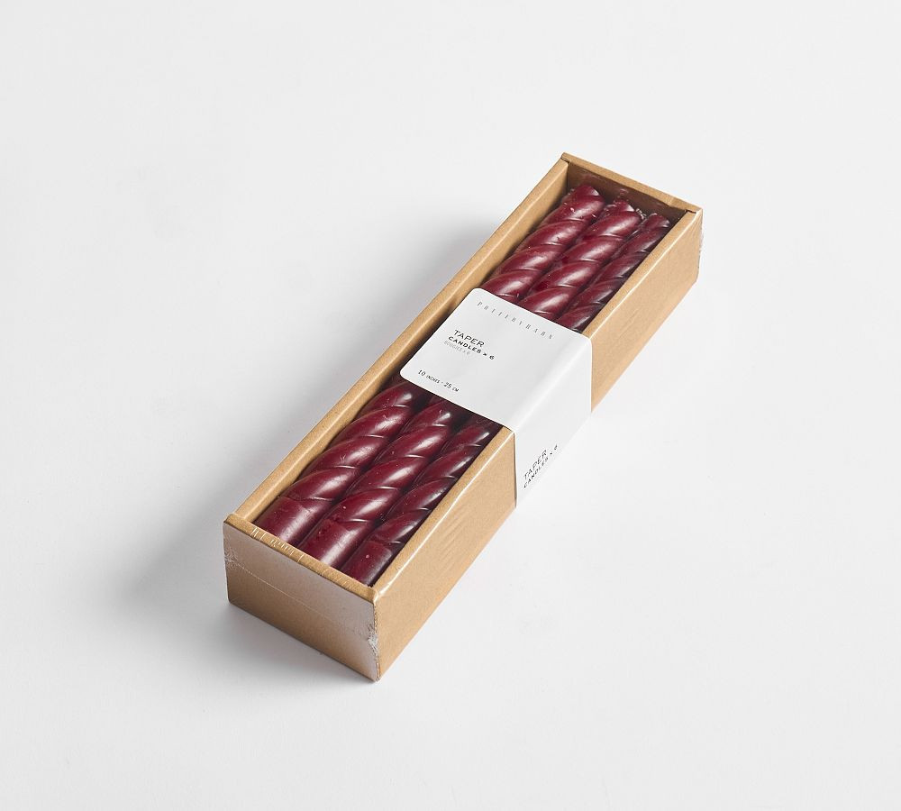 Twisted Flame Taper, Red, Set of 6 | Pottery Barn (US)