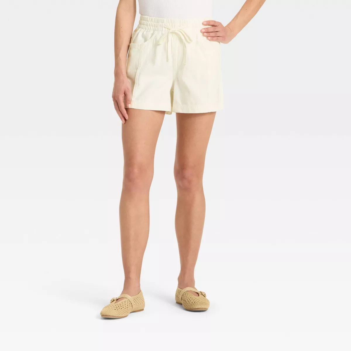 Women's High-Rise Drawstring Denim Beach Shorts - Universal Thread™ | Target