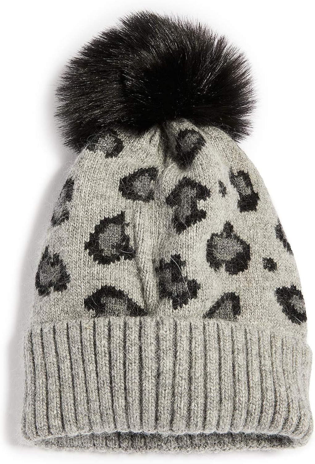 Adrienne Landau Women's Leopard Print Hat with Pom | Amazon (US)