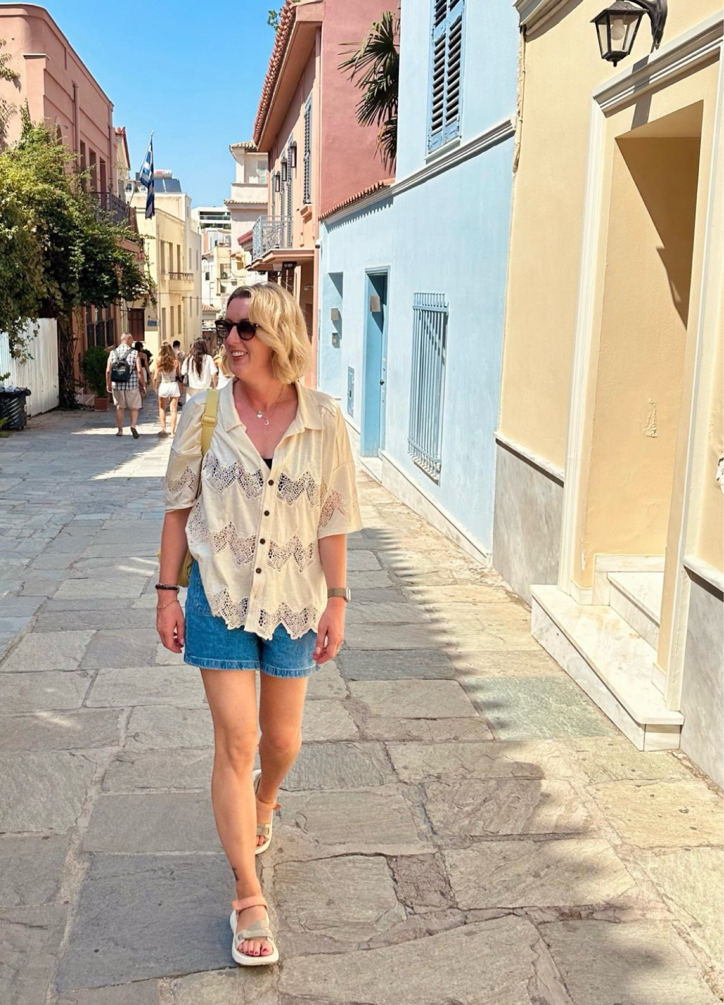 Casual Holiday Outfit! 

#AD Free People Summer Outfit Inspiration, Summer Style, Casual Style, Holiday Inspiration, Free People Shirt, Travel Outfit, Shirt, Mango Denim Shorts, Teva Sandals 

#LTKtravel #LTKsummer #LTKuk