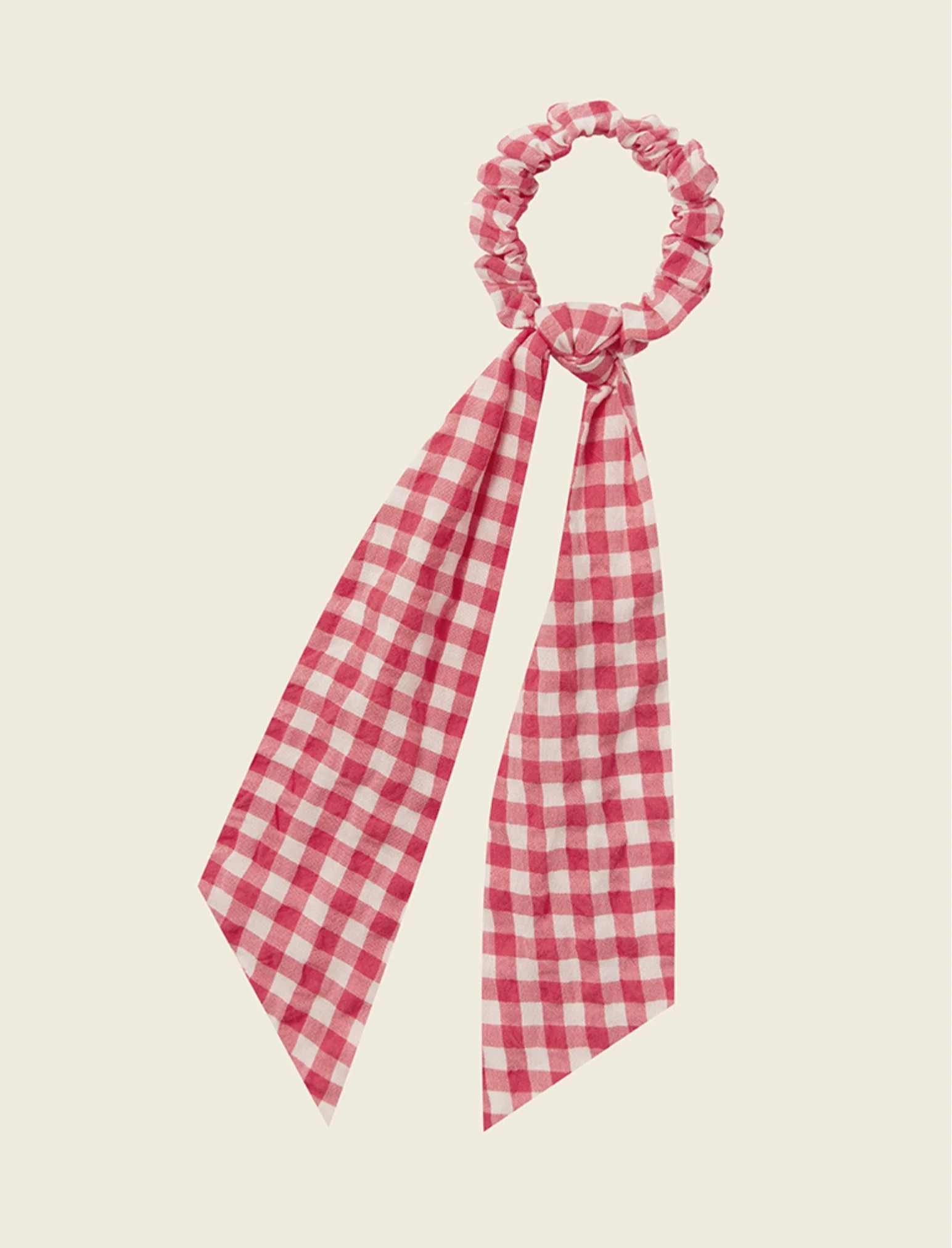 Seersucker Gingham Bow Scrunchie | Papinelle Sleepwear US
