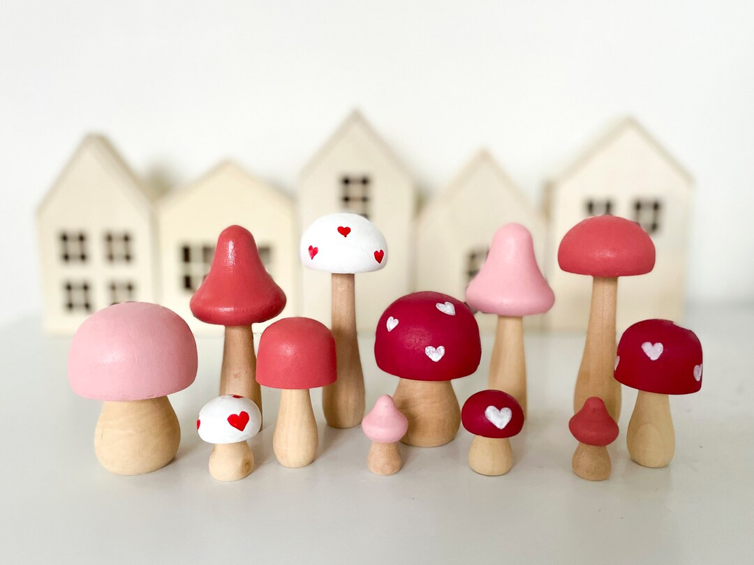 Valentines Day Mushrooms 12, Valentines Day Decor, Valentines Decor - Etsy | Etsy (US)