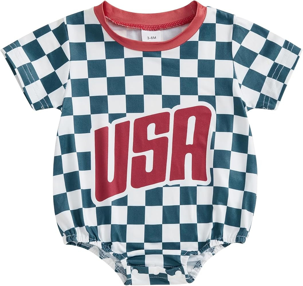 FYBITBO Baby Girls Romper, Short Sleeve Crew Neck Letters Bow Print Summer Bodysuit for Independe... | Amazon (US)