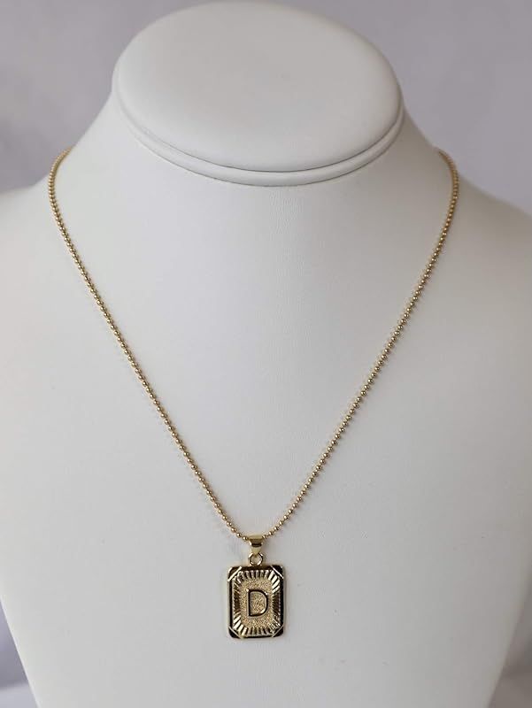 18kt Initial Card 18kt Gold Filled Waterproof High Quality Non Tarnish Necklace 16"-19" | Amazon (US)