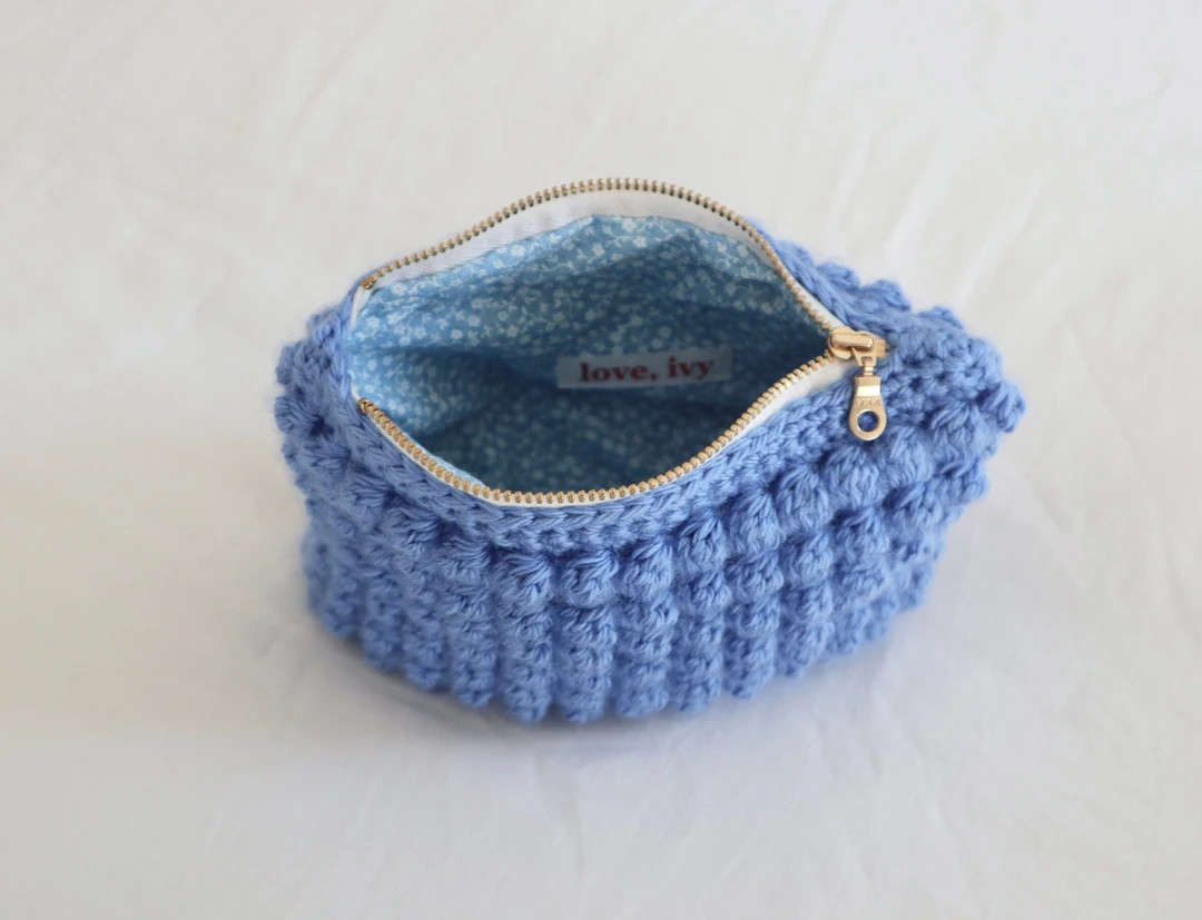 Ocean Blue Bobble - Makeup Bag - Etsy | Etsy (US)