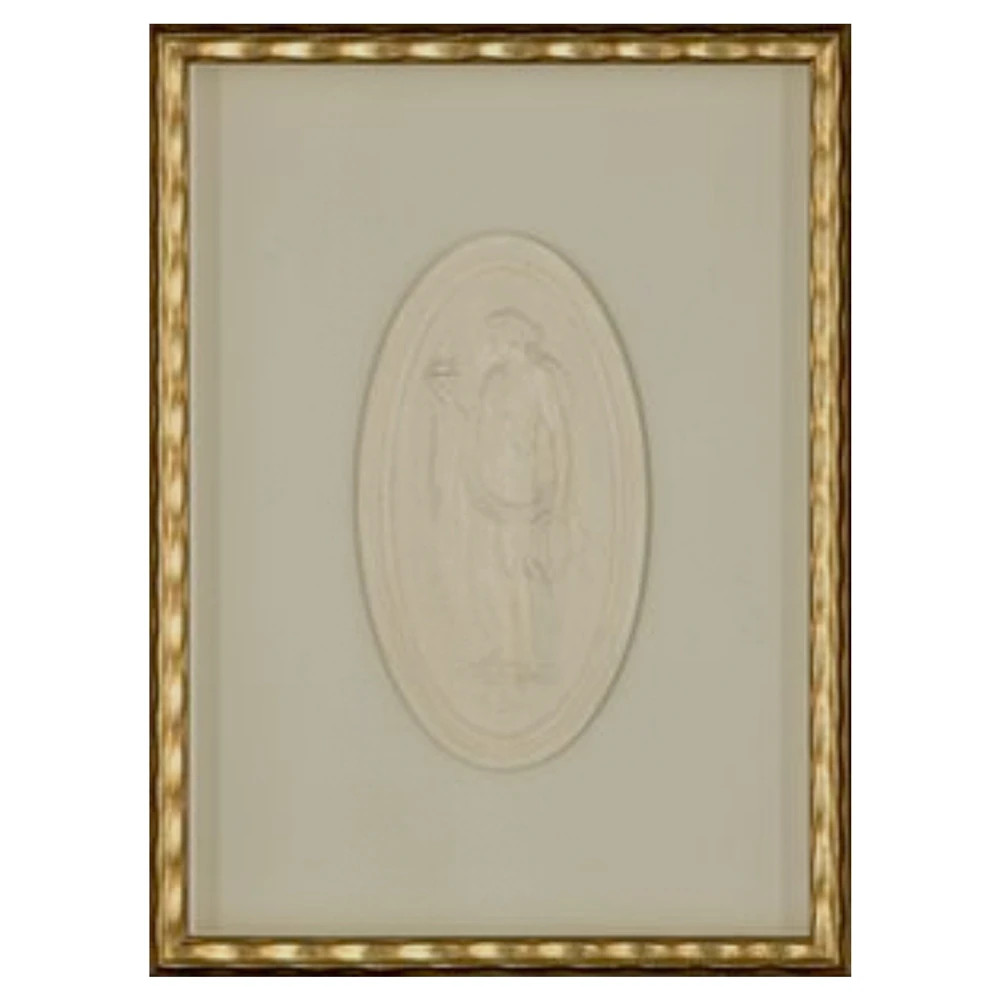 Nora Traditional Intaglio Soft Grey Mixed Media 2 - 17x13 | Kathy Kuo Home
